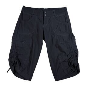 KUHL Trekr Kapri Womens 6 Charcoal Black Capri Hiking Pant Drawstrings Outdoor